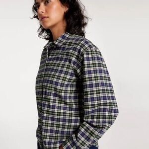 Alpine Design Tartan Shirt in Blue, Green, and White